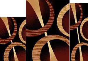 Home Dynamix Area Rugs: Ariana Rug: 5194 Modern Geometric Rings Ebony: 3 Piece Set
