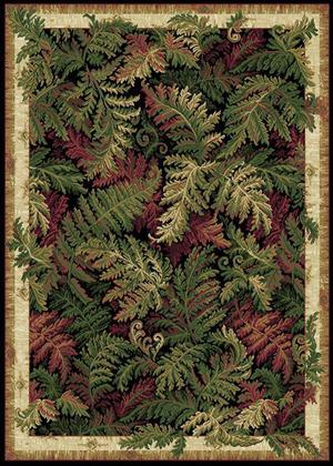 Home Dynamix Tropical Black Nature Print Leaves Ferns Area Rug -  Actual 5' 2" x 7' 2"