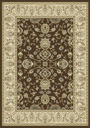 Home Dynamix Traditional Persian Oriental Brown Bordered Vines Leaves Area Rug - Actual 5' 2" x 7' 2"
