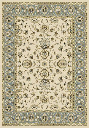 Home Dynamix Traditional Persian Oriental Ivory Bordered Vines Leaves Area Rug - Actual 5' 2" x 7' 2"