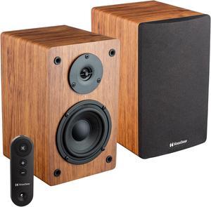 Knox Gear LP1 Powered Bookshelf Bluetooth Speakers (Wood Finish)
