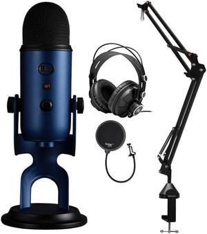 Blue Microphones Yeti USB Microphone (Midnight Blue) with Boom Arm Bundle