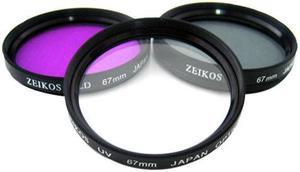 Zeikos ZE-FLK67 67mm Glass Filter Kit UV-CPL-FLD