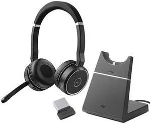 Jabra Evolve 75 Duo Headset with Charging Stand & Multi-Device Connectivity