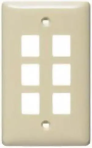 PLATE,WALL, LABEL-LESS,1-G,6-PORT,WH