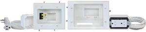 Datacomm Flat Panel TV Cable Organizer Kit with Duplex Power Solution 50-6623-WH-KIT