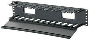 Panduit WMPF1E PANDUIT PatchLink Horizontal Cable Manager - Cable Manager - Black - 2U Rack Height - 19" Panel Width