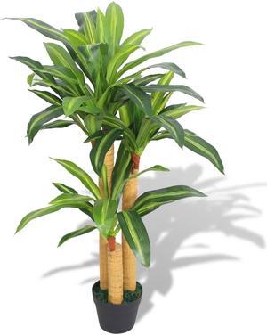 vidaXL Artificial Dracaena Plant with Pot 39.4" Green