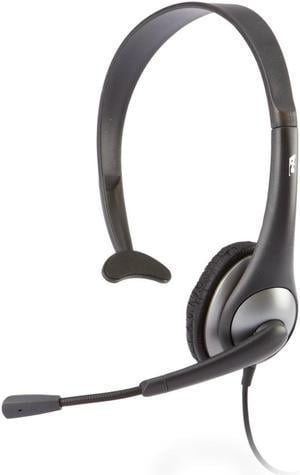 Cyber Acoustics Gray Mono Headset w/ Y-Adapter & Microphone (AC-104) -