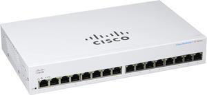 Cisco 110 CBS110-16T-NA Ethernet Switch, 16 Ports, 2 Layer Supported