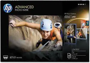 Hewlett-Packard CR696A Advanced Photo Paper, 66 lbs., Glossy, 13 x 19, 20 Sheets/Pack
