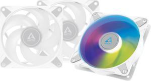 ARCTIC P12 PWM PST A-RGB 0dB (3 Pack) - Case Fan, 120 mm PWM case Fan Optimized for Static Pressure, Semi-Passive: 0-2000 RPM, 5V 3 pin ARGB LED - White