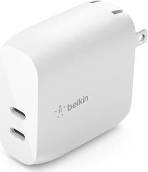 BELKIN WCB006dqWH BOOST CHARGE White Dual USB-C PD Wall Charger 40W