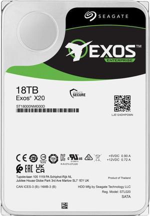 Seagate Exos X20 ST18000NM000D 18TB 7200 RPM 256MB Cache SAS 12Gb/s 3.5" Internal Hard Drive