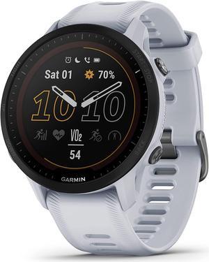 Garmin Forerunner® 955 Solar, GPS Running Smartwatch with Solar Charging Capabilities, Tailored to Triathletes, Long-Lasting Battery, Whitestone