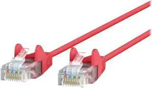 BELKIN CAT6 SLIM 28AWG CABLE - RED - 2FT