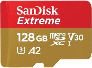SanDisk Extreme 128 GB Class 3/UHS-I (U3) V30 microSDXC - 190 MB/s Read - 90 MB/s Write SDSQXAA-128G-AN6MA