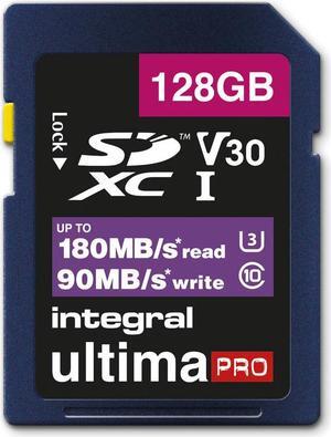 Integral Ultima Pro 128GB SDXC Memory Card V30 UHS-I U3 180MB/sec Modle INSDX128G-180V30V2
