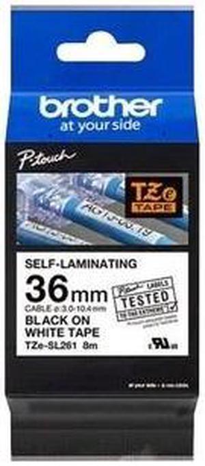 Brother Self-Laminating Tape 1 27/64" Width Rectangle Water Resistant Black on White