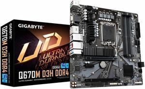 Gigabyte Q670M D3H LGA-1700 DDR4 mATX Desktop Motherboard Q670MD3HDDR4