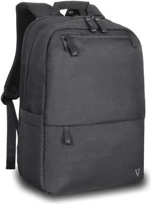 V7 Eco-Friendly CBP16-ECO2 Carrying Case (Backpack) for 15.6" to 16" Notebook - Black - rPET Polyester Body - Shoulder Strap - 4.9" Height x 16.9" Width x 11.4" Depth - 5.55 gal Volume Capacity