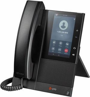 HP Poly CCX 500 IP Phone Corded/Cordless Bluetooth Black VoIP 2x Network RJ-45 PoE Ports Model 84C15AA#ABA