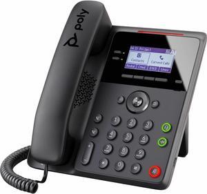 HP Poly Edge B10 IP Phone Corded Wall Mountable Desktop Black VoIP 2x Network RJ-45 Model 84C19AA#ABA