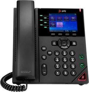 HP Poly OBI VVX 350 IP Phone and PoE-enabled, Corded Desktop Phone, Black  | 89B59AA