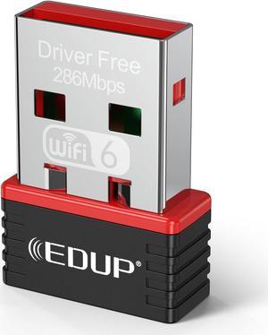 EDUP 802.11ax Nano USB WiFi 6 Adapter for PC, EDUP 2.4G 300Mbps Wireless Mini USB WiFi-Adapter for Laptop Desktop PC, Travel Size Driver-Free USB WiFi Dongle, Support Windows 11/10/7 - EP-AX300