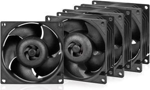 ARCTIC S8038-7K 4 Pieces Fan 80x80x38 mm 500-7000 RPM PWM Regulated, 4-pin Connector 12 V DC Black