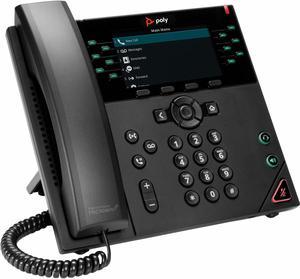 HP Poly VVX 450 IP Phone Corded Desktop Wall Mountable Black VoIP 2x Network (RJ-45) PoE Ports Model 8B1L7AA#AC3