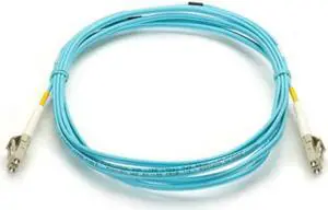 BLACK BOX OM3 50/125 Multimode Fiber Optic Patch Cable - OFNR PVC, LC to LC, Aqua, 3-m (9.8-ft.) - EFNT010-003M-LCLC