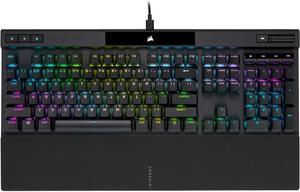 Corsair K70 RGB PRO Wired Mechanical Gaming Keyboard (CHERRY MX RGB Blue Switches: Tactile and Clicky, 8,000Hz Hyper-Polling, PBT DOUBLE-SHOT PRO Keycaps, Soft-Touch Palm Rest) QWERTY, NA - Black