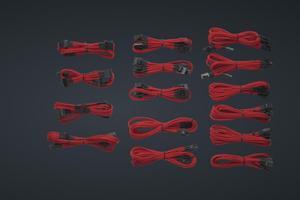 Corsair CP-8920049 Professional Individually Sleeved DC Cable Kit, Type 3 (Generation 2), RED
