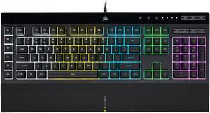 CORSAIR K55 RGB PRO-Dynamic RGB Backlighting - Six Macro Keys with Elgato Stream Deck Software Integration-IP42 Dust and Spill Resistant-Detachable Palm Rest-Dedicated Media and Volume Keys, Black