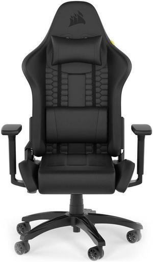 Corsair TC100 RELAXED Gaming Chair - Leatherette - Memory Foam, Steel, Nylon Model  Black CF-9010050-WW