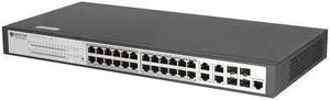 BDCOM S2500-P Series S2528-P - Switch - L3 Lite - managed - 24 x 10/100/1000 (PoE+) + 4 x combo Gigabit SFP/RJ-45 (uplink) - rack-mountable - PoE+ (370 W)