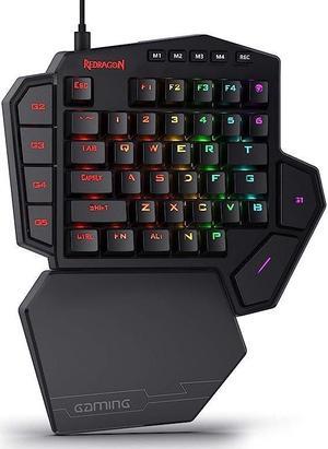 Redragon K585 BLUE SWITCH DITI Wired One-Handed RGB Mechanical Gaming Keyboard, 42 Keys Type-C Professional Gaming Keypad w/Upgraded Hot-Swappable Socket, 7 Onboard Macro Keys and Detachable Wrist Res