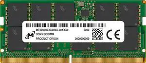 Micron 16 GB ( 1 X 16 ) PC5-44800 5600MHz SO-DIMM 262-pin CL46 ECC Notebook Memory Model MTC10C1084S1TC56BR Micron 16 GB ( 1 X 16 ) PC5-44800 5600MHz SO-DIMM 262-pin CL46 ECC Notebook Memory Model MTC10C1084S1TC56BR