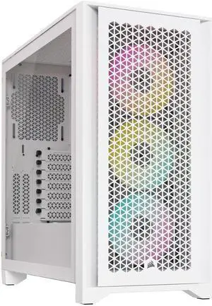 CORSAIR iCUE 4000D RGB AIRFLOW Mid-Tower Case, True White - 3x AF120 RGB ELITE White Fans - iCUE Lighting Node PRO Controller - High-airflow Design CORSAIR iCUE 4000D RGB AIRFLOW Mid-Tower Case, True White - 3x AF120 RGB ELITE White Fans - iCUE Lighting Node PRO Controller - High-airflow Design