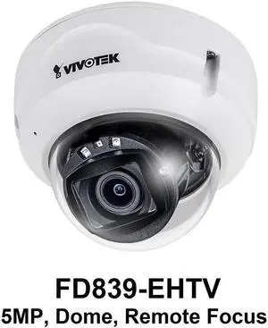VIVOTEK FD839-EHTV-1Y Vortex Essential 5MP IR IP66 Remote Focus DM with 1 Year License