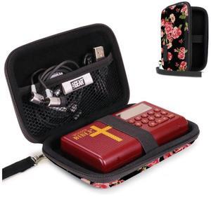 ACCESSORY POWER HS5 Audio Bible Case - USA GEAR Carry Case Compatible with Wonder Bible KJV - Hard Shell Case with Wrist Strap, Scratch Resistant Interior - Floral - GRHS500624FLWS