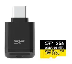 Silicon Power 256GB Inspire UHS-1(U3) A2 TLC Micro SDXC Memory Card with USB Reader - Model SP256GBSTXLA2VC2 Silicon Power 256GB Inspire UHS-1(U3) A2 TLC Micro SDXC Memory Card with USB Reader - Model SP256GBSTXLA2VC2