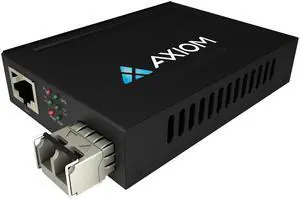 Axiom TAA 1100 Mbs POE RJ45 to 100BASE-FX Fiber Media Converter - MMF, LC, 2km, 1310nm Model AXG102645