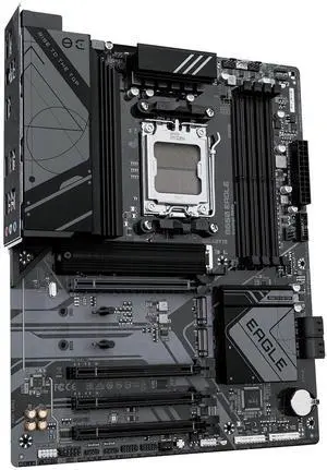 GIGABYTE B650 EAGLE Motherboard - Supports AMD Ryzen 9000 CPUs, 12+2+2 Phases Digital VRM, up to 7600MHz DDR5 (OC), 1xPCIe 5.0 + 2xPCIe 4.0 M.2, GbE LAN, USB 3.2 Gen2