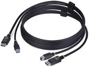 StarTech 6ft (1.8m) DisplayPort and USB 5Gbps KVM Cable, 4K 60Hz, DP 1.2 and USB Combo Cable for KVM Switches DU1226-KVM-CABLE