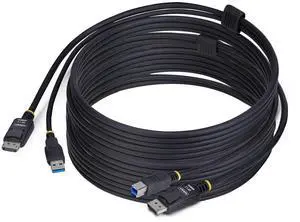 StarTech 10ft (3m) DisplayPort and USB 5Gbps KVM Cable, 4K 60Hz, DP 1.2 and USB Combo Cable for DisplayPort KVM Switches DU12210-KVM-CABLE