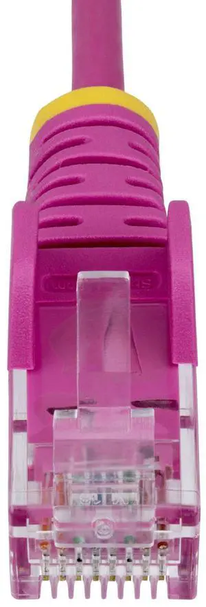 StarTech 25ft Pink Slim CAT6 Ethernet Cable, Snagless, 100W PoE, UTP, LSZH, 28AWG Pure Bare Copper Wire, Slim RJ45 Network Patch Cord w/Strain Reliefs, Fluke Tested Model N6PAT25PKS
