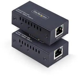 StarTech HDMI Extender Over CAT5e/CAT6, 4K 60Hz, Up to 200ft (60m), Transmitter and Receiver Kit, Power Over Cable, Compact Form Factor Model 4K50IC-EXTEND-HDMI