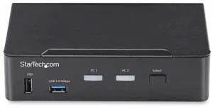 StarTech 2-Port DisplayPort KVM Switch, 4K 60Hz, DP 1.2, HDCP 1.4, EDID Management, 2-Port USB 3.0 Hub, 4x USB HID Ports, TAA Compliant - P2AD122-KVM-SWITCH